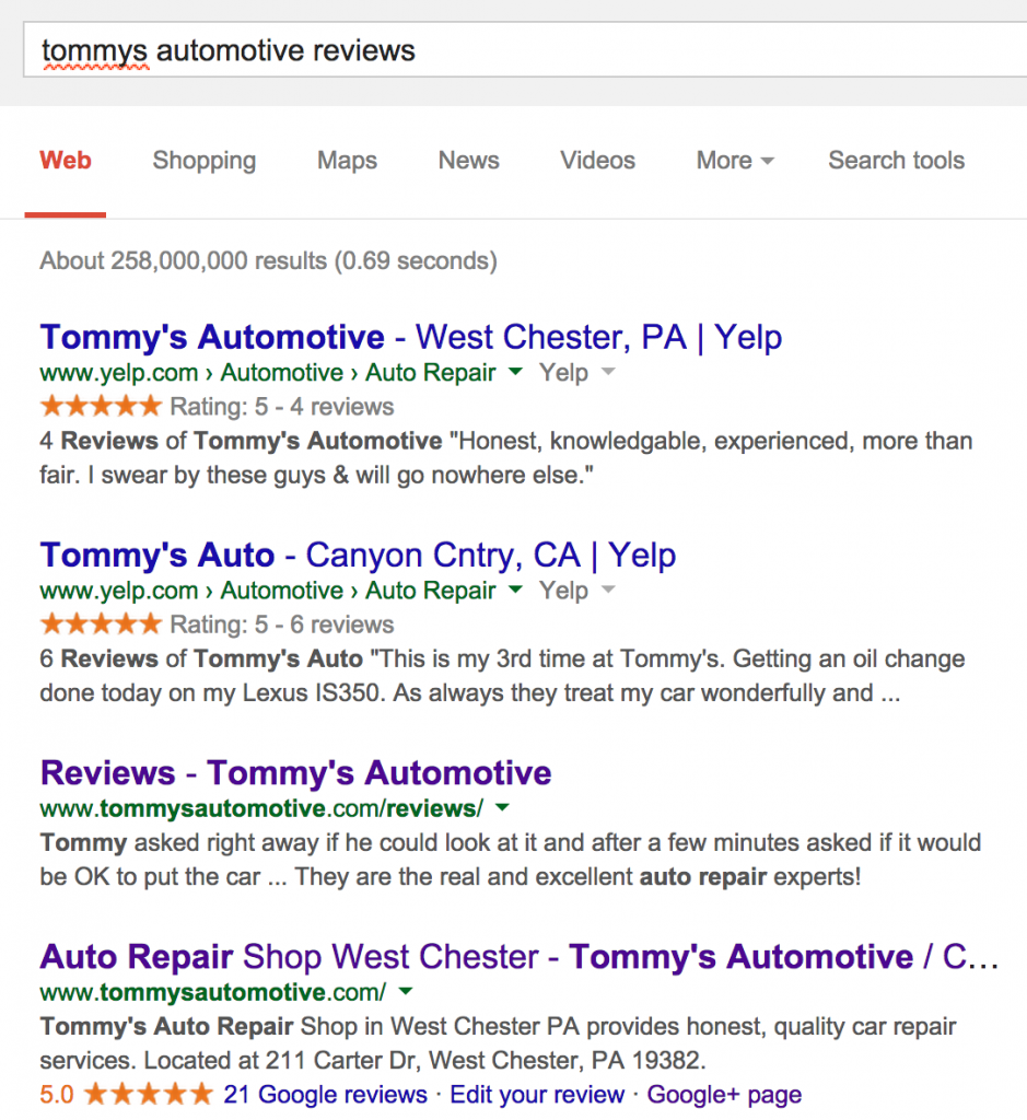 Reviews to Tommy's Auto