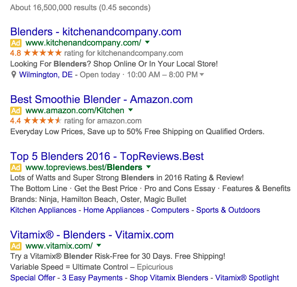 Google Blender Search Results
