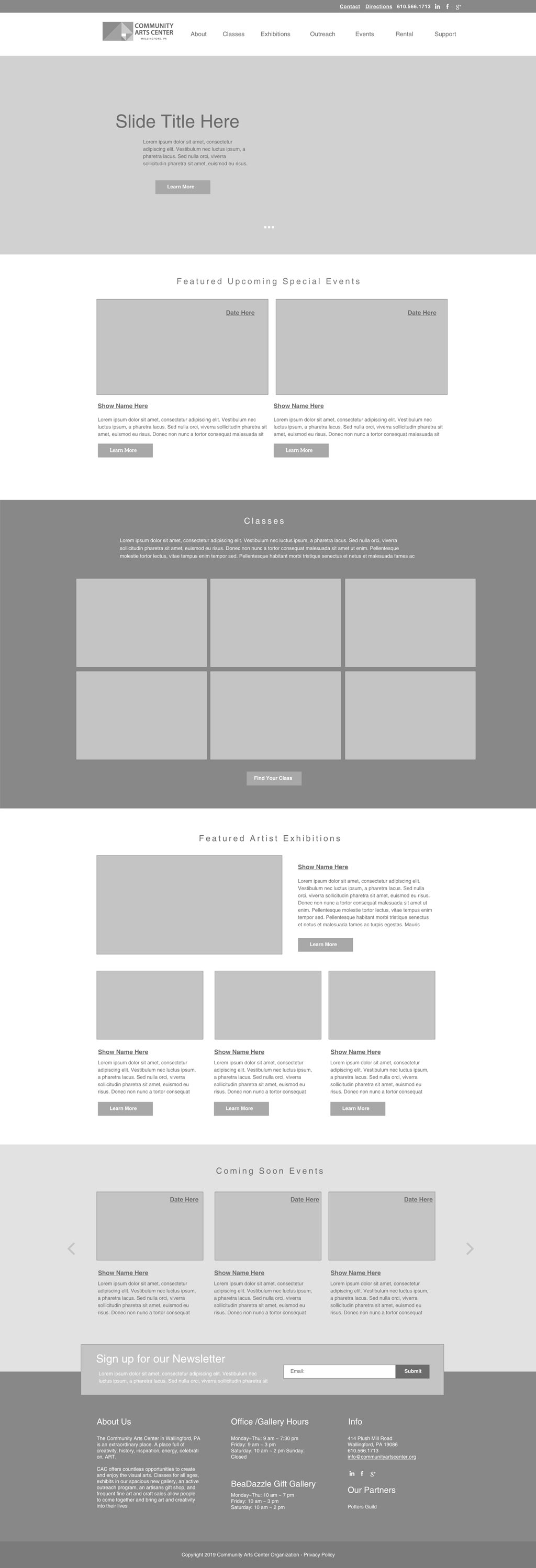 Website Wireframe Example