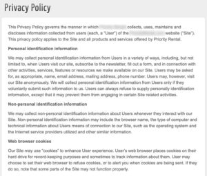 Privacy Policy Example