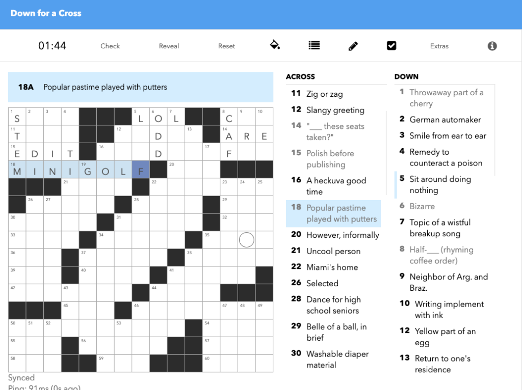 crossword puzzle